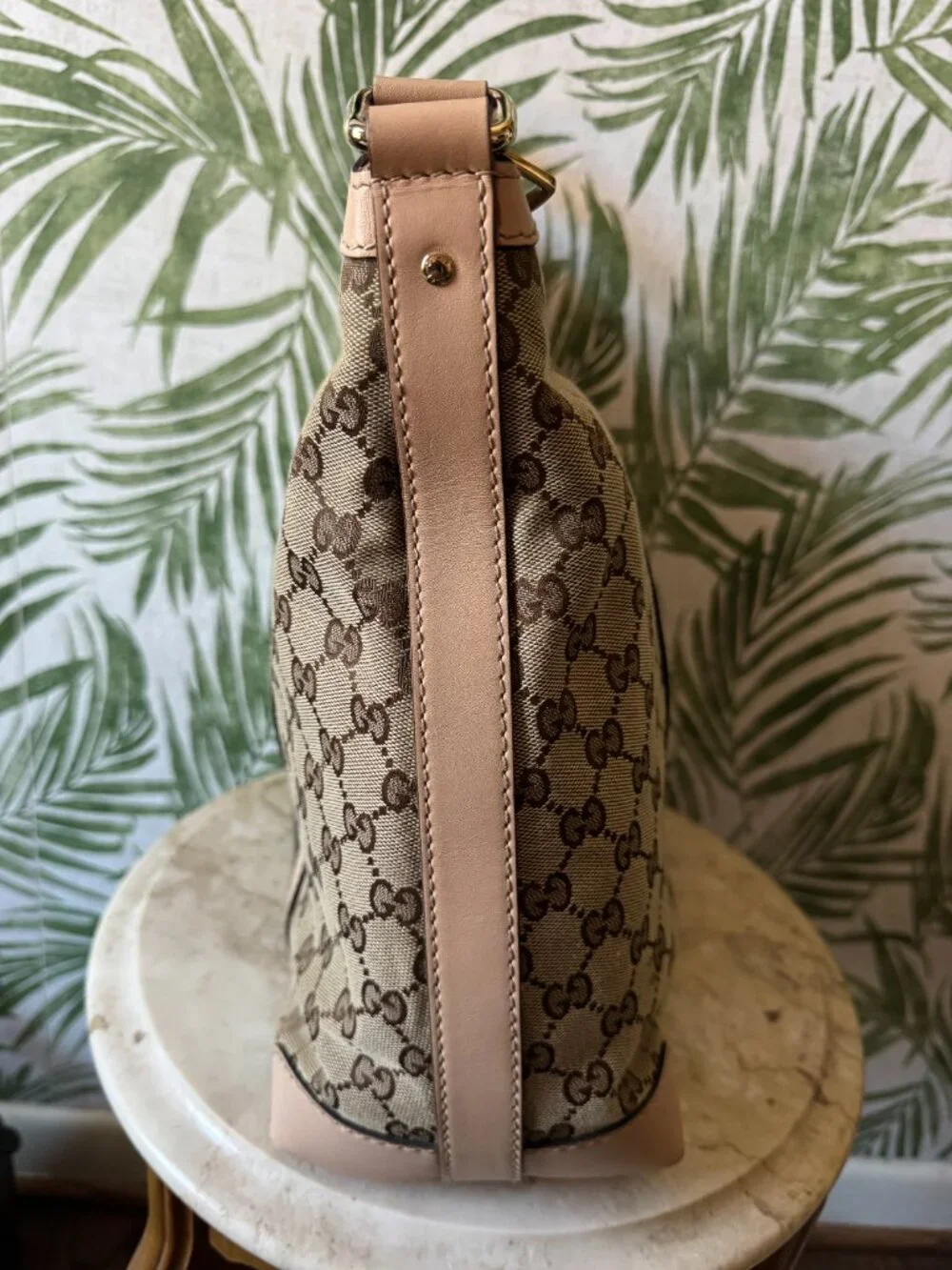 Vintage Gucci GG Canvas Web Stripe Hobo Shoulder Bag - Picture 6 of 14